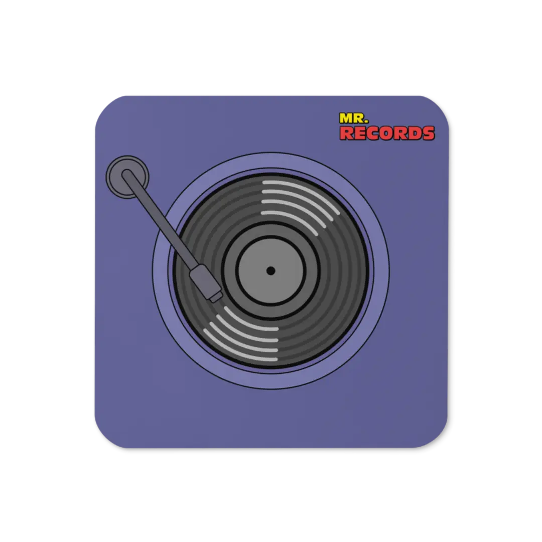 Mr. Records Turntable Cork-Back Coaster